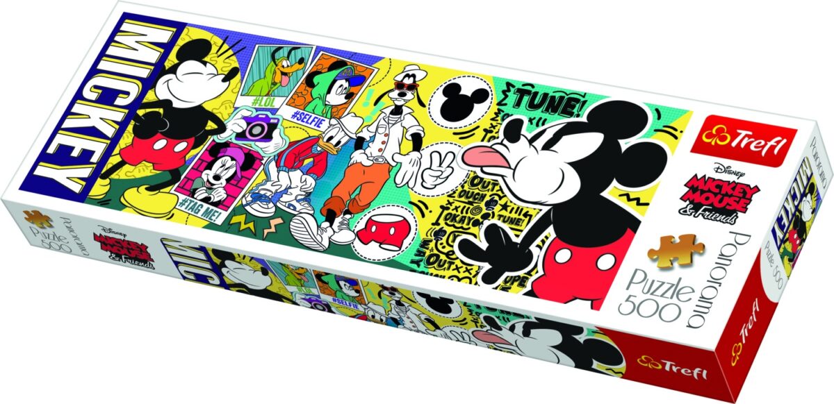 legendary Mickey Mouse Trefl Puzzle Size Panorama 500 660x237 (29511)